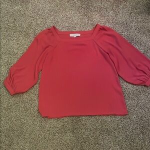 LOFT Orange Pink Relaxed Blouse